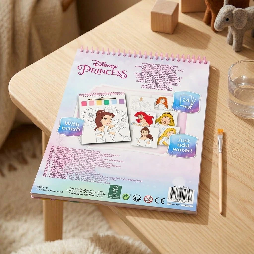 Disney Princess Wasserfarben-Malbuch Set mit Pinsel