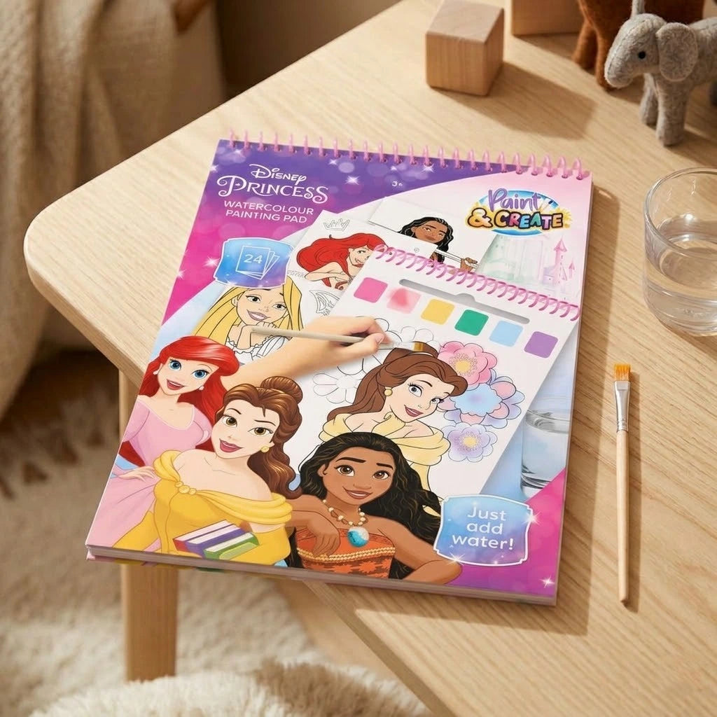 Disney Princess Wasserfarben-Malbuch Set mit Pinsel