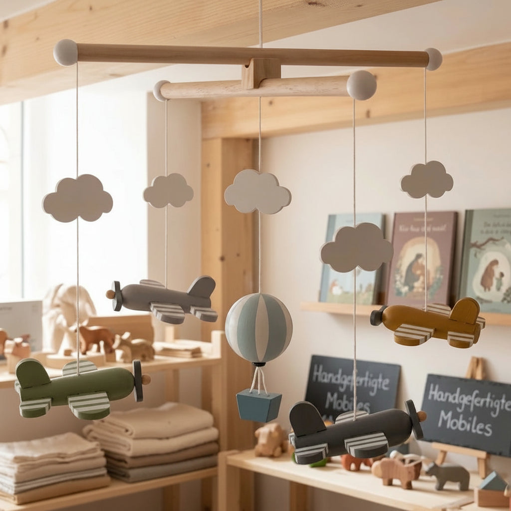 Flugzeuge Mobile aus Holz für Babys