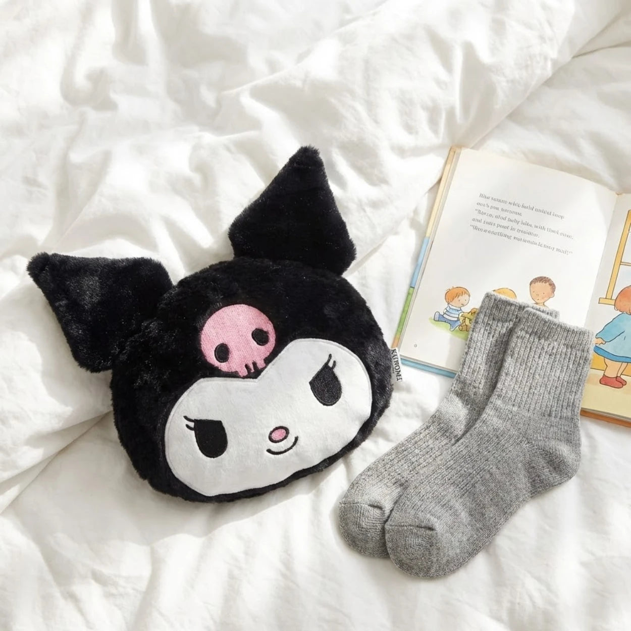 Kuromi Wärmflasche mit Plüschbezug