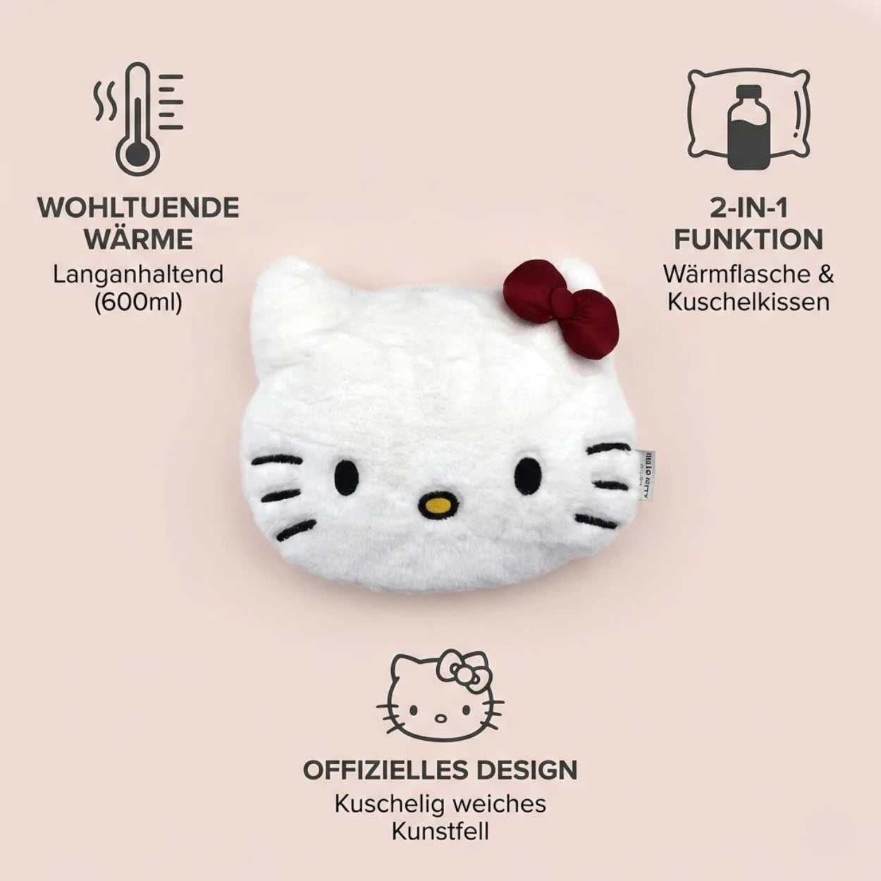 Hello Kitty Warmwasserflasche mit Kuschelbezug