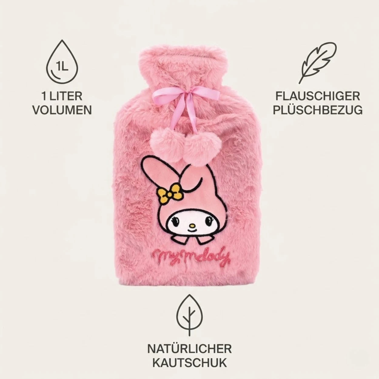 My Melody Wärmeflasche mit Kuschelbezug