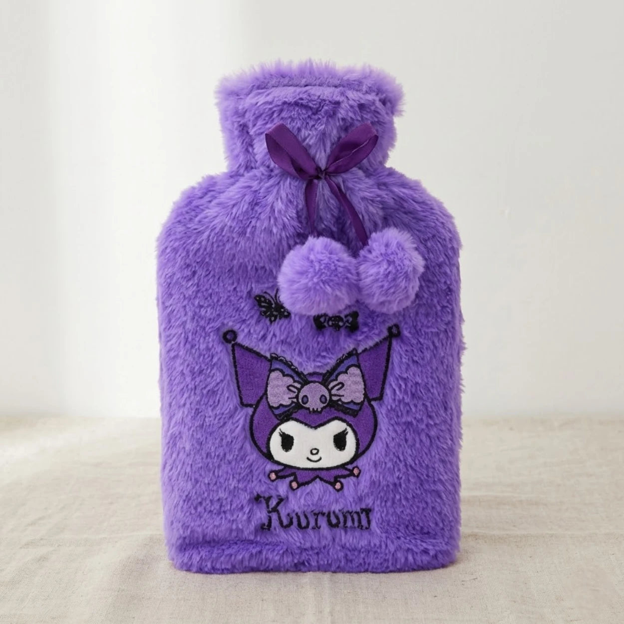 Kuromi Wärmflasche mit Kunstfellbezug