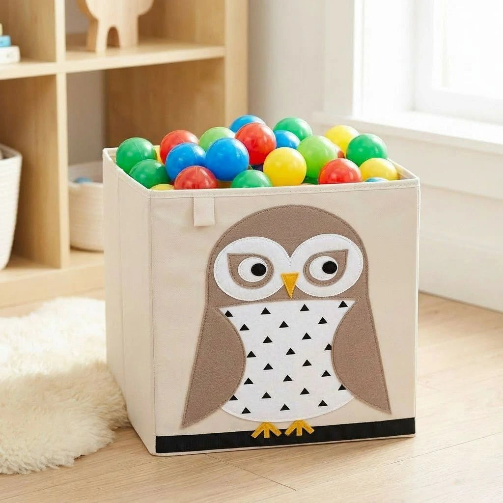 Kinder Aufbewahrungsbox faltbar mit Eule